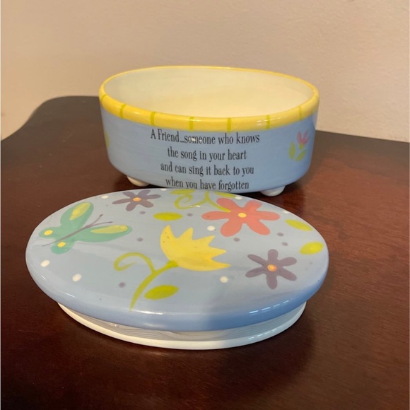 Decorative Blue and Yellow Keepsake Box - Picture 3 of 6